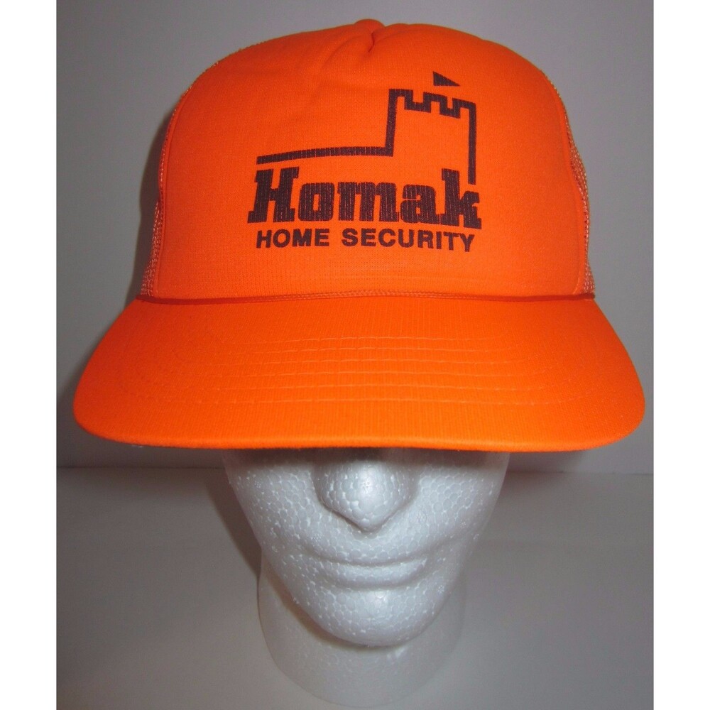 Vintage Homack Home Security Trucker Hat Cap - Mesh Snapback - Great Condition!